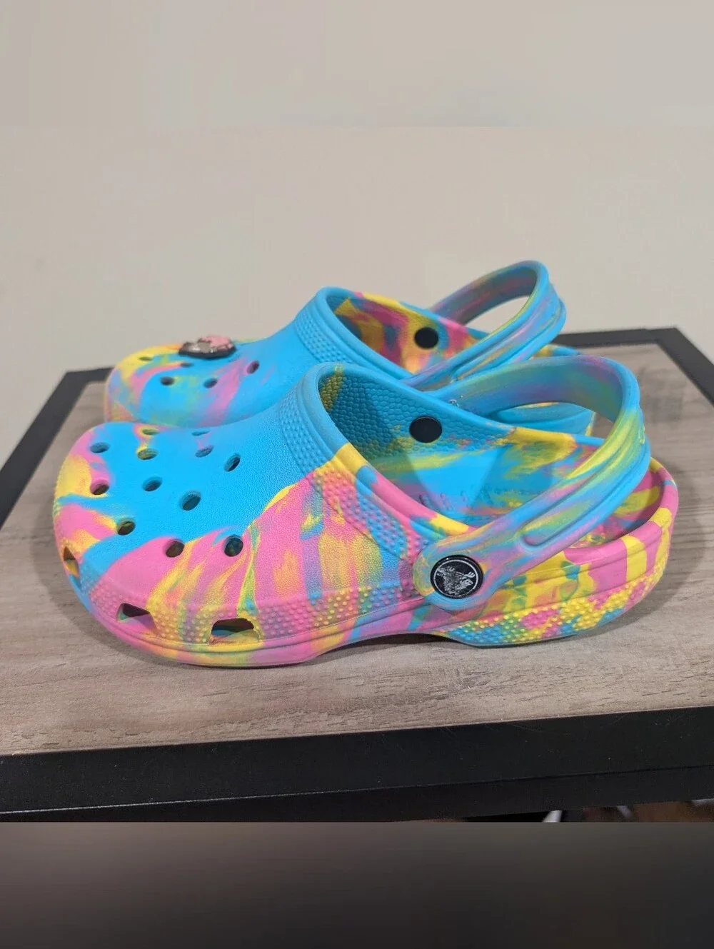 Kids Tie-Dye Clog Sandals - Bright Blue, Pink & Yellow